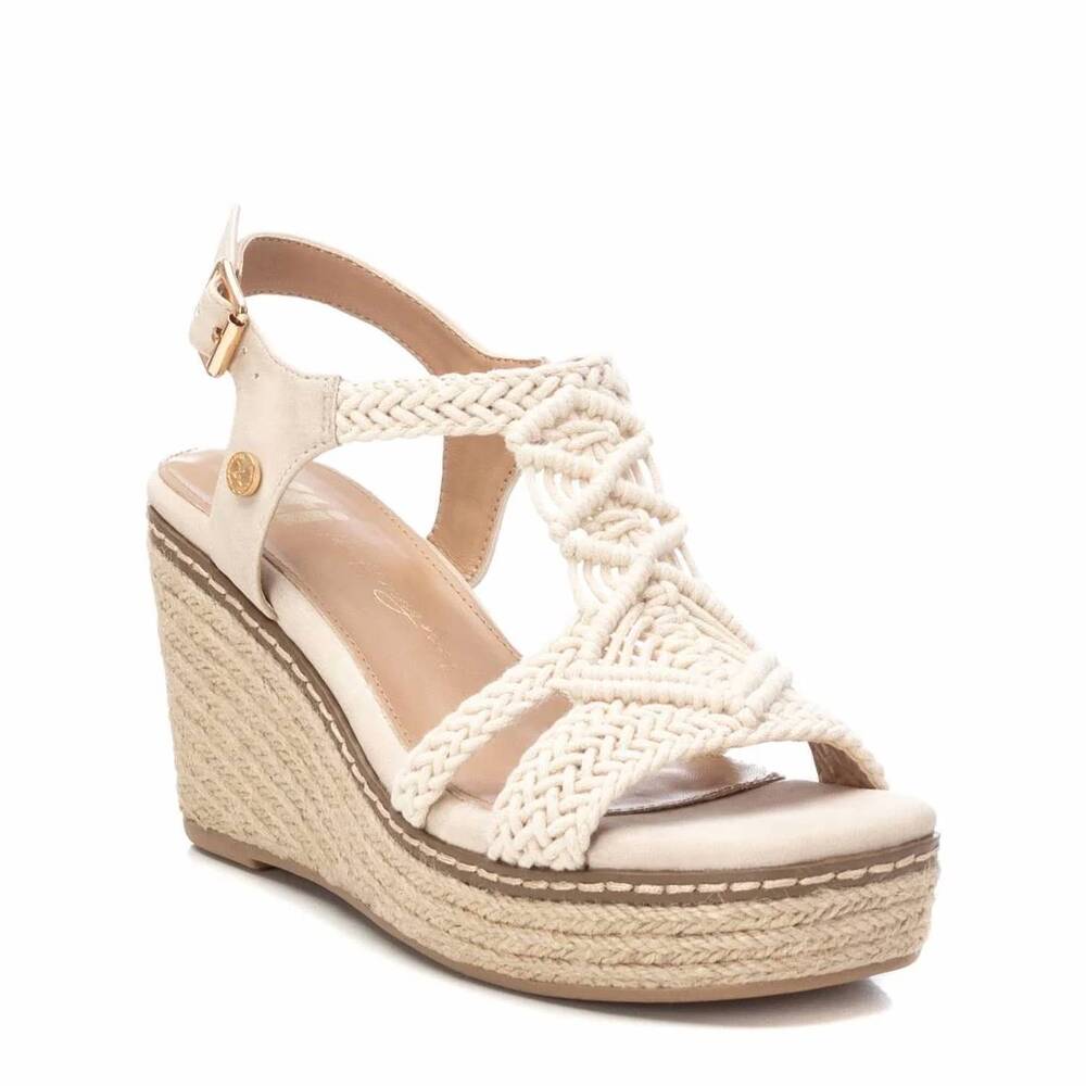 NEW XTI women's jute wedge sandals in ice